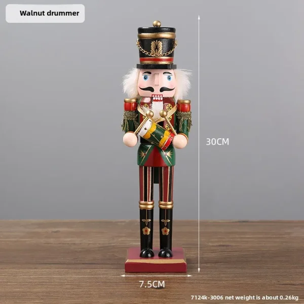 Wholesale Wood Nutcracker Figurine Christmas Decoration Handmade Carved Figurine Kids Toy Gift