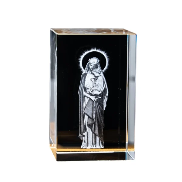 Catholic theme Jesus religious figure high transparent K9 crystal engraved cube ornament creative gift