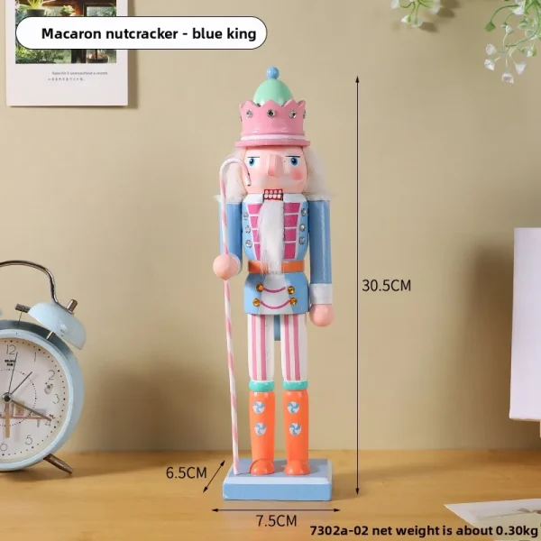 Wholesale Wood Nutcracker Figurine Christmas Decoration Handmade Carved Figurine Kids Toy Gift