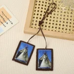 Women's Diamond Necklace Tags Customizable Logo Patterns Woven Labels with Diamond Pave Setting