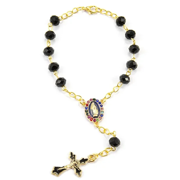Wholesale Catholic rosary bracelet ornaments made of glass and crystal, pendants and gifts themed on the Virgin Mary Jes