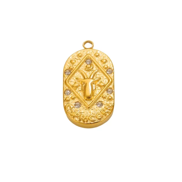 Wholesale Stainless Steel 18K Gold Plated Zodiac Pendants DIY Jewelry Accessories Unisex