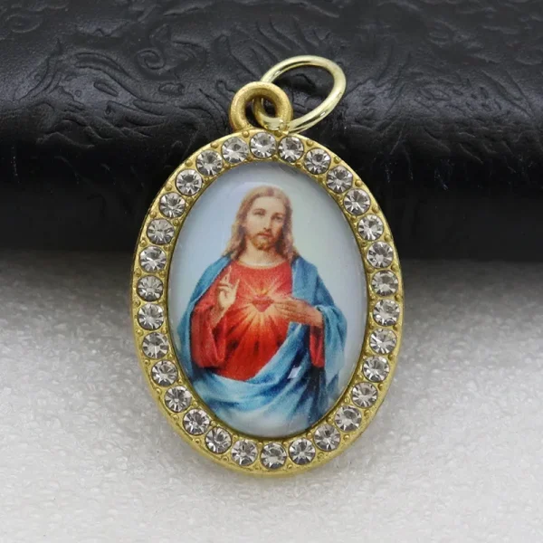 Catholic Character Keychain Religious Character Jewelry Keychain Accessories Metal Bottom Support Jewelry Accessories