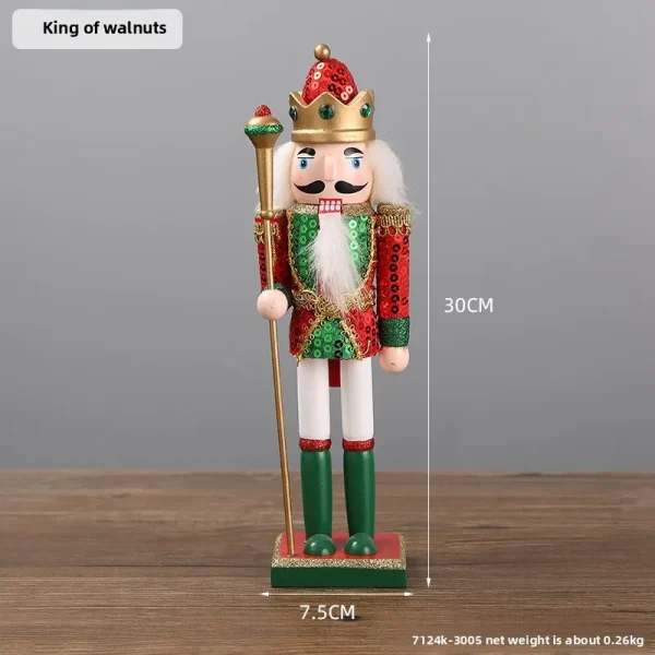 Wholesale Wood Nutcracker Figurine Christmas Decoration Handmade Carved Figurine Kids Toy Gift