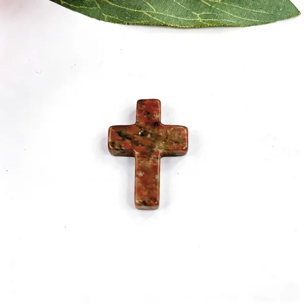 Wholesale Natural Stone Cross Pendant No Hole Charm DIY Jewelry Accessories Unisex