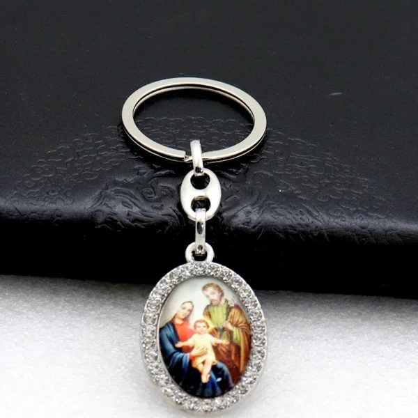 Catholic Character Keychain Religious Character Jewelry Keychain Accessories Metal Bottom Support Jewelry Accessories