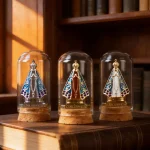 Wholesale Glass Virgin Mary Figurine Church Desktop Craft Religious Sculpture Home Decor