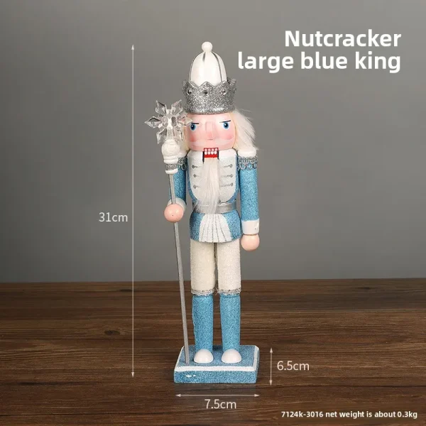 Wholesale Wood Nutcracker Figurine Christmas Decoration Handmade Carved Figurine Kids Toy Gift