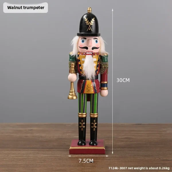 Wholesale Wood Nutcracker Figurine Christmas Decoration Handmade Carved Figurine Kids Toy Gift
