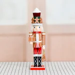 Wholesale Wooden Gingerbread Man Nutcracker Puppet Christmas Decoration Home Craft Ornament 35cm