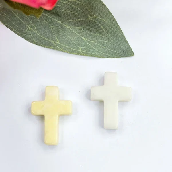 Wholesale Natural Stone Cross Pendant No Hole Charm DIY Jewelry Accessories Unisex