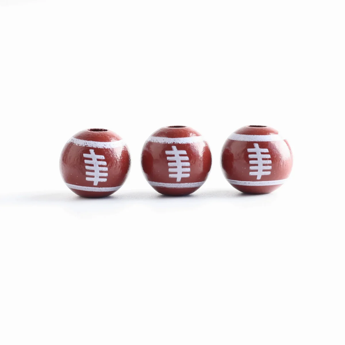 Wholesale Wood Sports Ball Beads Round Shape Loose Beads For DIY Bracelet Jewelry Making 16mm - Image 4