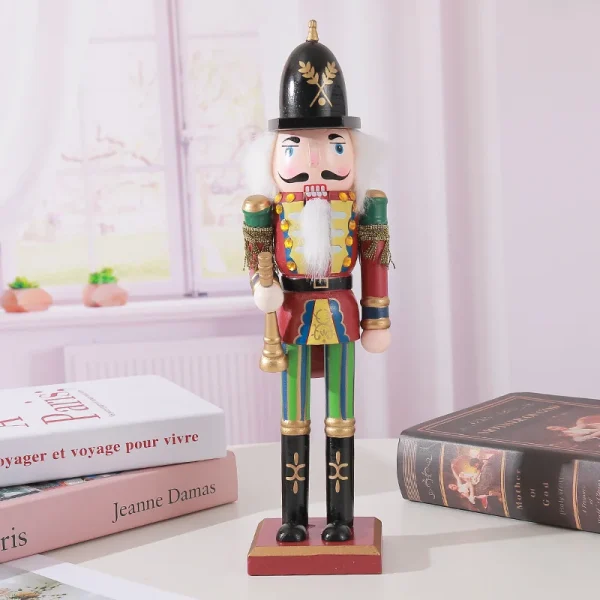 Wholesale Wood Nutcracker Soldier Pendant Ornament 30cm Christmas Gift Home Decoration Handmade Carved Figurine