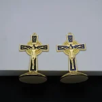 Wholesale Zinc Alloy Enamel Catholic Crucifix Metal Crafts Catholic Golden Jesus Cross - Image 2