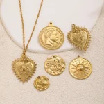 Wholesale Stainless Steel Vintage Evil Eye Heart Sun Face Napoleon Pendant Charm DIY Jewelry Accessories - Image 2