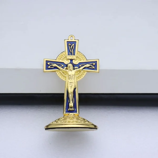 Wholesale Zinc Alloy Enamel Catholic Crucifix Metal Crafts Catholic Golden Jesus Cross