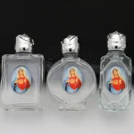 Glass holy water bottle mini rose tempered transparent glass bottle handicraft jewelry ornament