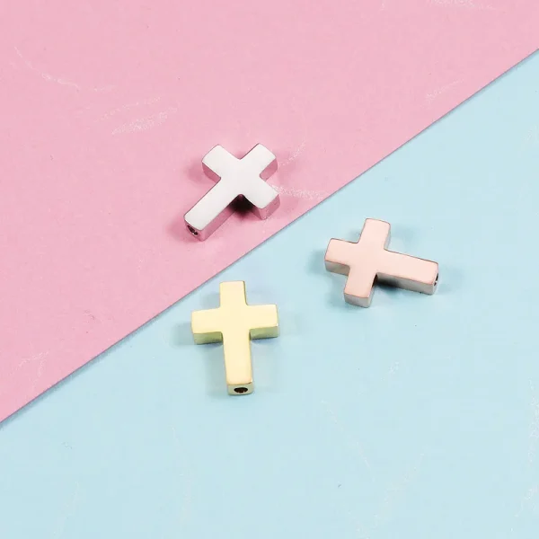 Wholesale Stainless Steel Cross Pendant Charm DIY Jewelry Accessories Mirror Polished