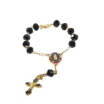 Wholesale Catholic rosary bracelet ornaments made of glass and crystal, pendants and gifts themed on the Virgin Mary Jesus cross - Image 5