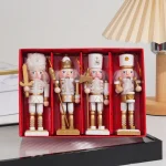 Wholesale Wooden Nutcracker Soldier Figurine Christmas Home Decoration Ornament 4Pcs Set - Image 2