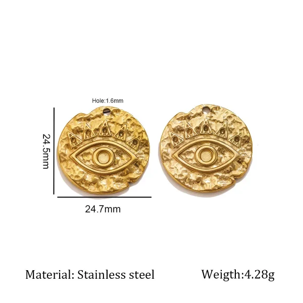 Wholesale Stainless Steel Vintage Evil Eye Heart Sun Face Napoleon Pendant Charm DIY Jewelry Accessories