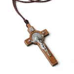 Mecrt Catholic Wooden Crucifix Pendant Religious Jesus cross Jewelry Devotion Souvenir Pocket Charm gifts Wholesale - Image 5