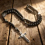 Catholic Hematite Black Stone Rosary Weighty Rosaries Bead Jewelry Wholesale - Image 2