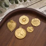 Wholesale Stainless Steel Vintage Evil Eye Heart Sun Face Napoleon Pendant Charm DIY Jewelry Accessories - Image 4