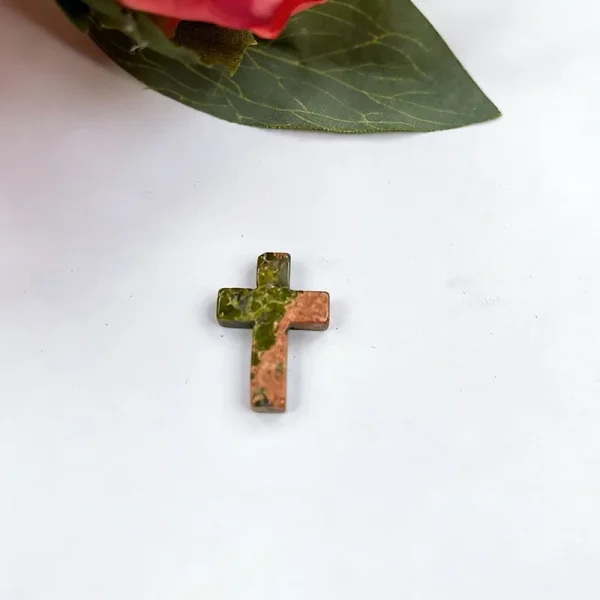 Wholesale Natural Stone Cross Pendant No Hole Charm DIY Jewelry Accessories Unisex