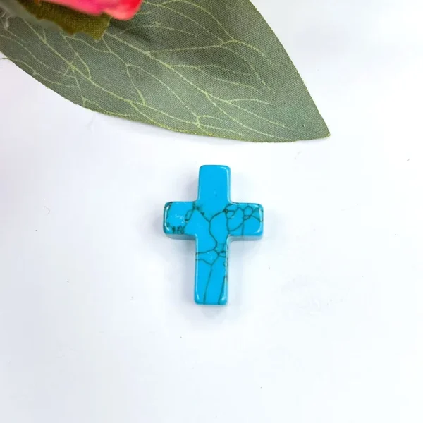 Wholesale Natural Stone Cross Pendant No Hole Charm DIY Jewelry Accessories Unisex