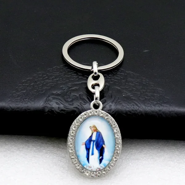 Catholic Character Keychain Religious Character Jewelry Keychain Accessories Metal Bottom Support Jewelry Accessories
