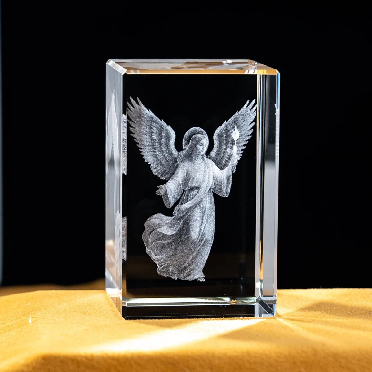 Catholic theme Jesus religious figure high transparent K9 crystal engraved cube ornament creative gift - Image 3
