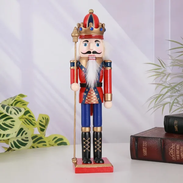 Wholesale Wood Nutcracker Soldier Pendant Ornament 30cm Christmas Gift Home Decoration Handmade Carved Figurine