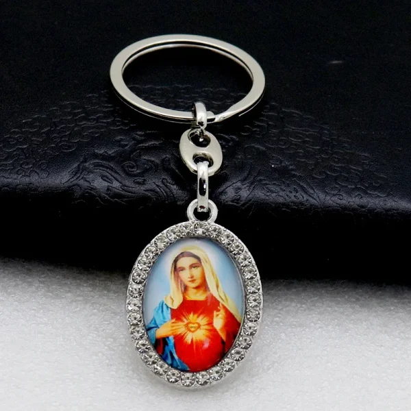 Catholic Character Keychain Religious Character Jewelry Keychain Accessories Metal Bottom Support Jewelry Accessories