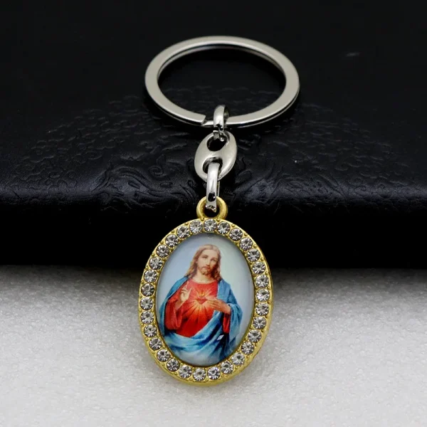 Catholic Character Keychain Religious Character Jewelry Keychain Accessories Metal Bottom Support Jewelry Accessories