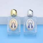 Glass jewelry holy water bottle ornament transparent glass 15ml container rose cover holy water bottle jewelry - Image 2