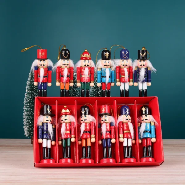Wholesale Wooden Christmas Nutcracker Soldier Figurine Home Decoration Pendant Ornament