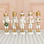 Wholesale 13cm Wooden Nutcracker Soldier Christmas Hanging Ornament Music Drum Decoration DIY Gift