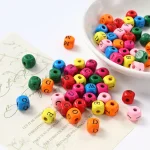 Wholesale Wood Square Beads 8 10mm Colorful Number Letter Beads for DIY Bracelet Jewelry Making