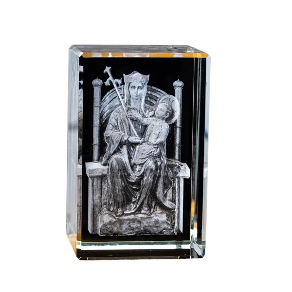 Catholic theme Jesus religious figure high transparent K9 crystal engraved cube ornament creative gift
