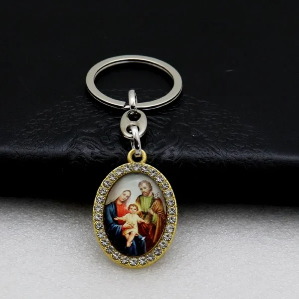 Catholic Character Keychain Religious Character Jewelry Keychain Accessories Metal Bottom Support Jewelry Accessories