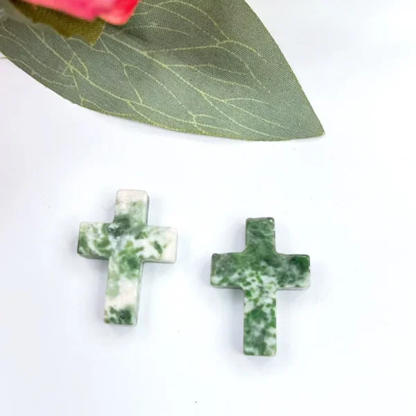 Wholesale Natural Stone Cross Pendant No Hole Charm DIY Jewelry Accessories Unisex