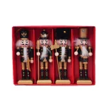 Wholesale Wooden Nutcracker Soldier Figurine Christmas Home Decoration Ornament 4Pcs Set - Image 5