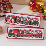 Wholesale Wooden Christmas Train Decoration Home Decor Gift Figurine