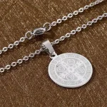Fashion Exorcism Pendant Jewelry Stainless Steel Saint Benedict Medal Pendant With Chain Necklace - Image 2