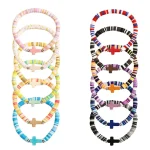 Wholesale Bohemian Turquoise Cross Beaded Stretch Bracelet Acrylic Resin Lucite Elastic Adjustable Unisex - Image 5