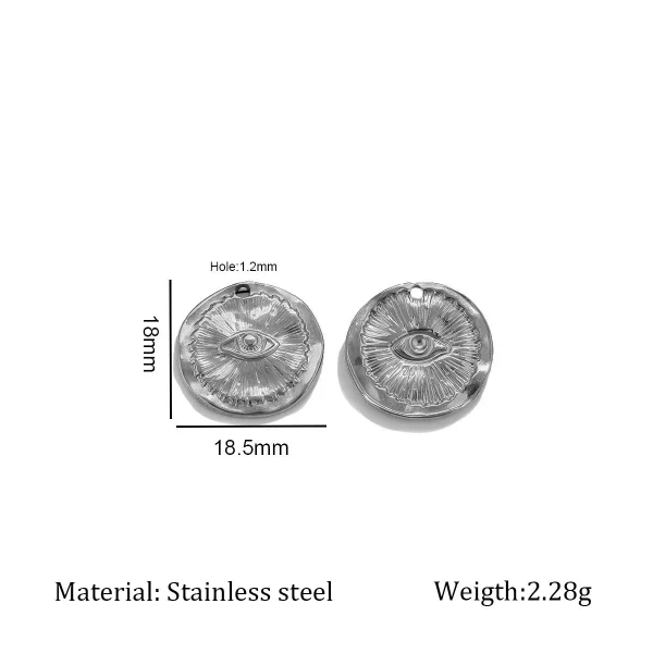 Wholesale Stainless Steel Vintage Evil Eye Heart Sun Face Napoleon Pendant Charm DIY Jewelry Accessories