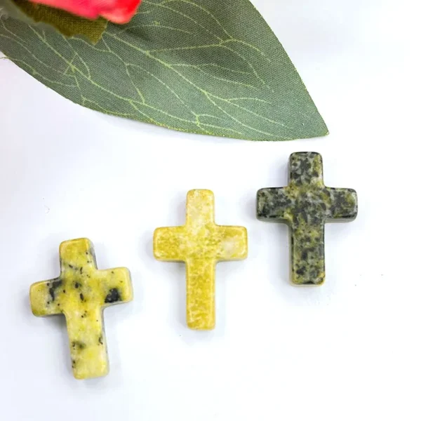 Wholesale Natural Stone Cross Pendant No Hole Charm DIY Jewelry Accessories Unisex