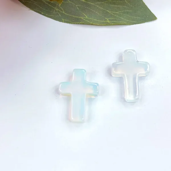 Wholesale Natural Stone Cross Pendant No Hole Charm DIY Jewelry Accessories Unisex