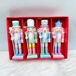 Wholesale Wooden Nutcracker Soldier Figurine Christmas Home Decoration Ornament 4Pcs Set - Image 6